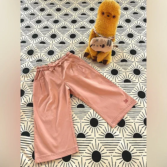 Cute Little Girl’s Peach Twill Paperbag Pants (Sz 5-6) - Picture 1 of 10